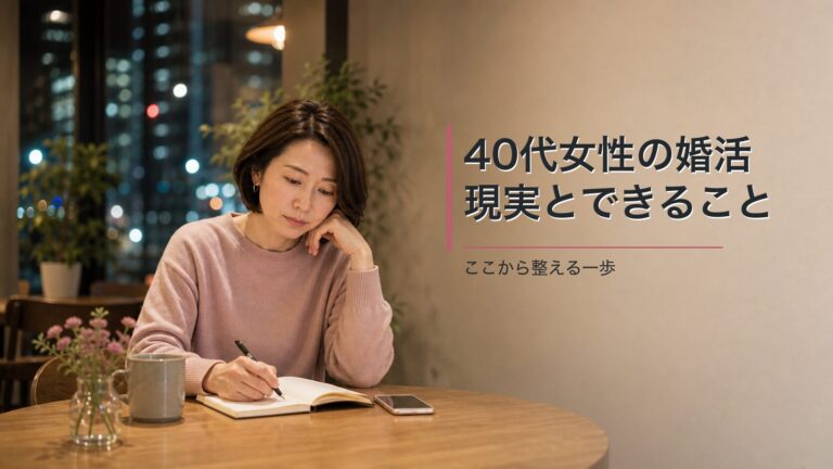 40代女性が婚活の現在地を考える方法