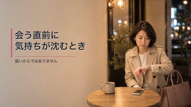 会う直前に気持ちが沈むときの考え方