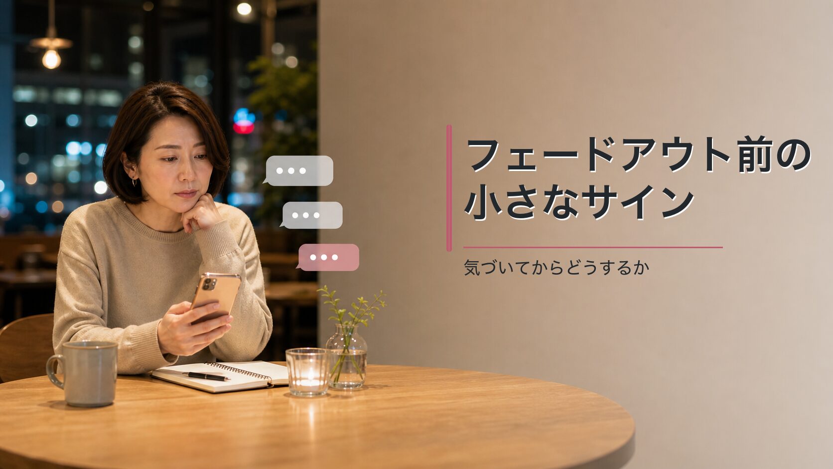フェードアウト前の｜小さなサイン｜気づいてからどうするか