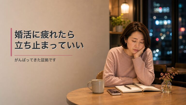 婚活に疲れたときに立ち止まって考える方法