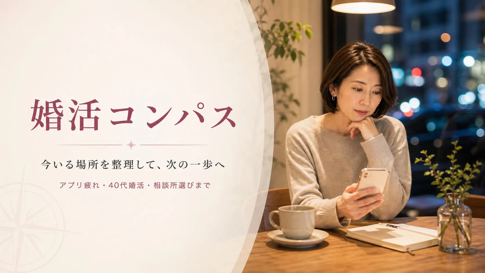 婚活コンパス｜マッチングアプリ疲れから、自分に合う婚活を考えるサイト